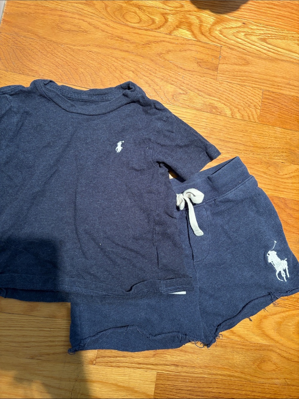 Ralph Lauren Navy Two-Piece Tee & Shorts Set with White Pony